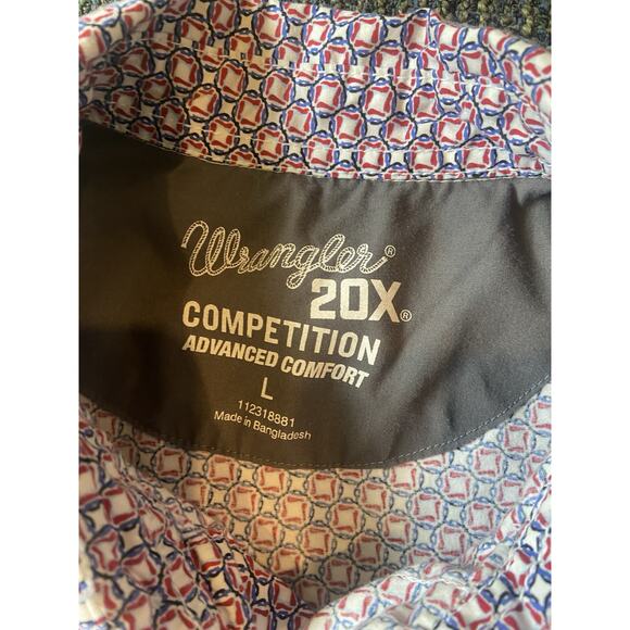 Wrangler 20X Shirt Mens Large geometric Competition Pearl Snap Western Cowboy - Picture 4 of 6